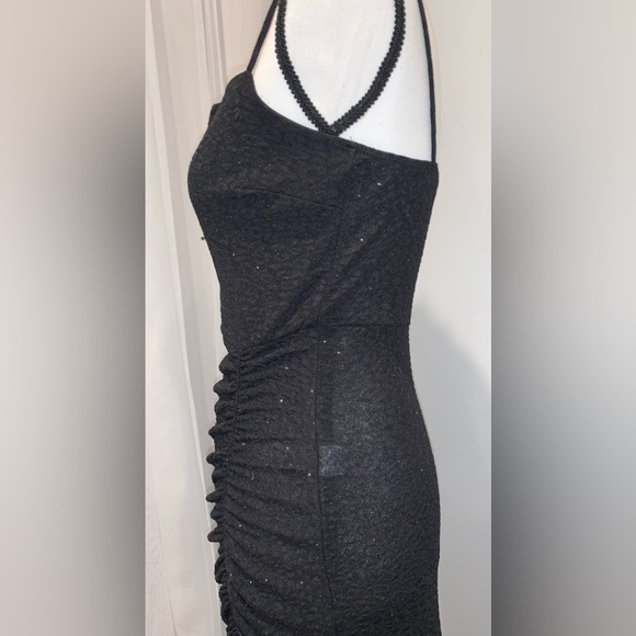 WINDSOR sparkle black vneck high cut formal prom dress size medium large 10 - Picture 7 of 13